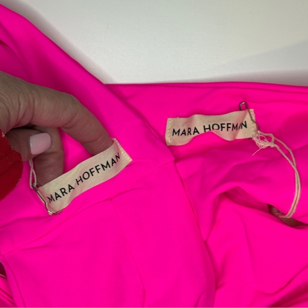 NWT | Mara Hoffman | Bandeau Bikini Set Two-Piece Swimsuit Hot Pink | Size M - Picture 8 of 10